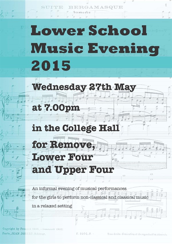 Lower School Music Evening 2015 Poster
