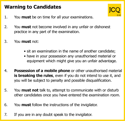 Candidates Warning